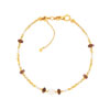 Bracelet acier jaune pierres naturelles et perle de culture de Chine 19cm - vue V1