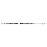 Bracelet acier jaune lapis lazulis et perle de culture de Chine 18cm - vue 2