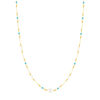 Collier acier jaune pierres naturelles et perles de culture de Chine 44,5cm - vue V2