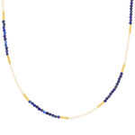 Collier acier jaune lapis lazulis 45cm - vue 1