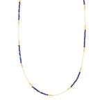 Collier acier jaune lapis lazulis 45cm - vue 2