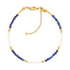 Bracelet acier jaune lapis lazulis 18cm - vue V1