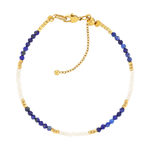 Bracelet acier jaune lapis lazulis 18cm - vue 1