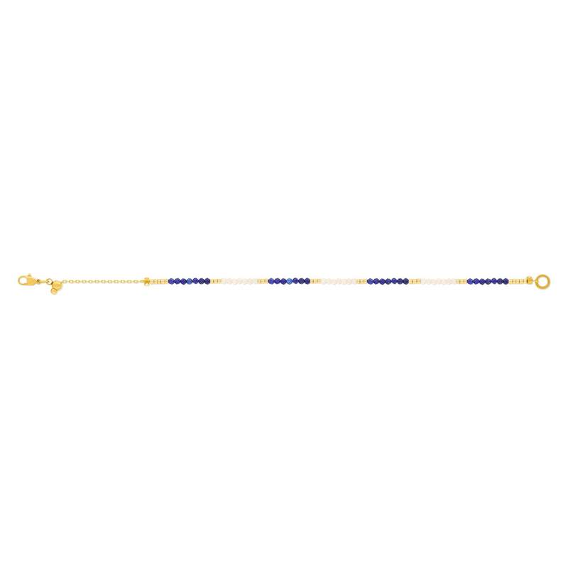 Bracelet acier jaune lapis lazulis 18cm - vue 2