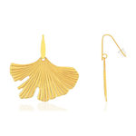 Boucles d'oreilles acier jaune motifs fleurs - vue 1