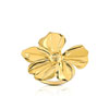 Bague acier jaune motif fleur - vue V1