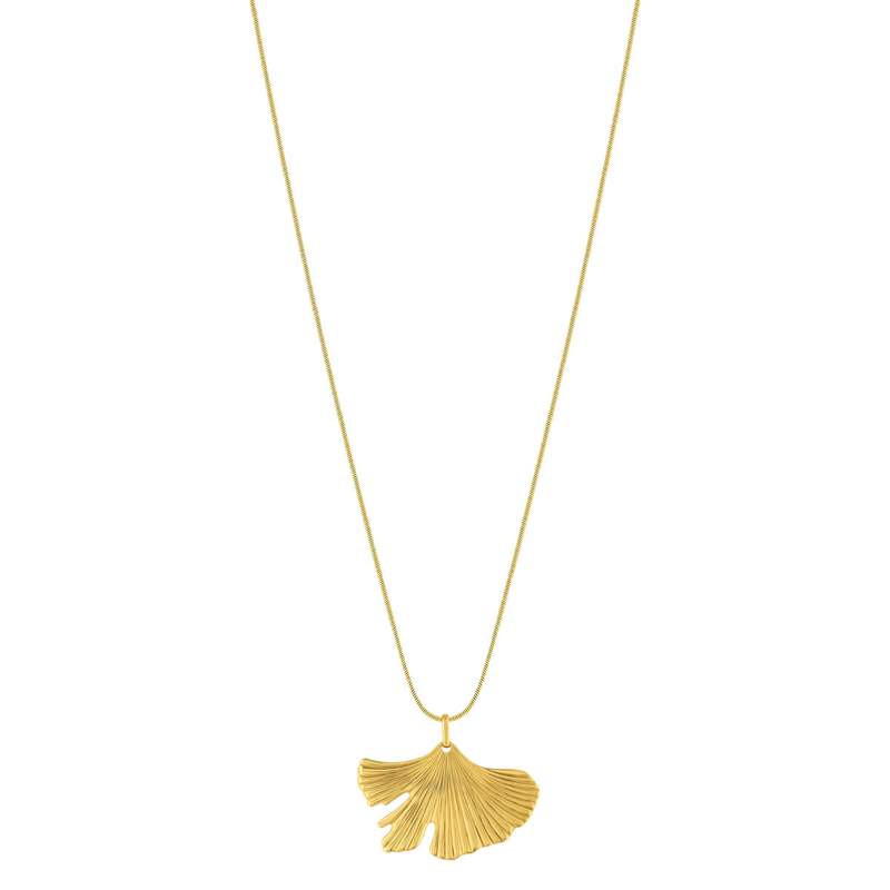 Collier acier jaune motif fleur 55cm - vue 2