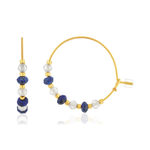 Créoles acier jaune pierres naturelles 25mm - vue 1