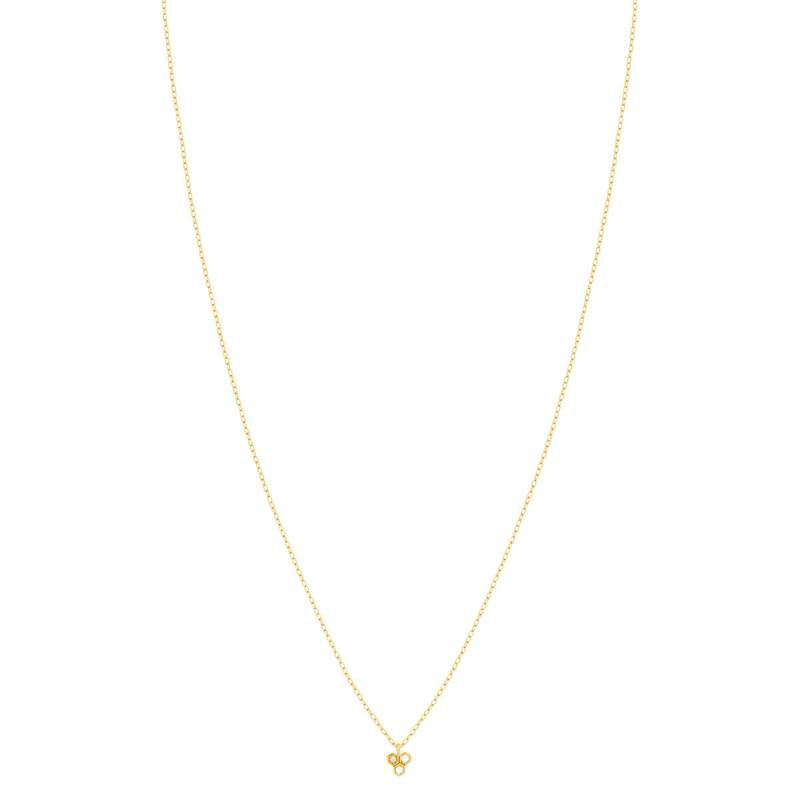 Collier or 375 jaune zirconias motif nid d'abeilles 45cm - vue 2