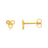 Boucles d'oreilles or 375 jaune zirconias motifs nids d'abeilles - vue V1
