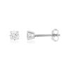 Boucles d'oreilles or 750 blanc diamants synthétiques 0,20 carat - vue Mporté 1