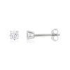 Boucles d'oreilles or 750 blanc diamants synthétiques 0,20 carat - vue V1