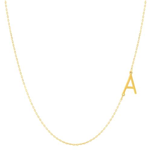 Collier plaqué or initiale 45cm