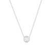 Collier solitaire argent zirconias serti clos 45cm - vue V1