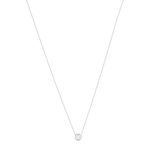 Collier solitaire argent zirconias serti clos 45cm - vue 2