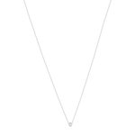 Collier solitaire argent zirconias serti clos 45cm - vue 2