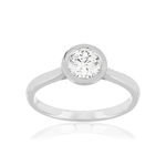 Bague argent zirconias serti clos - vue 1