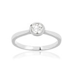 Bague argent zirconias serti clos - vue 1