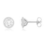 Boucles d'oreilles argent 925 zirconias serti clos - vue 1