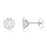 Boucles d'oreilles argent zirconias serti clos - vue 1