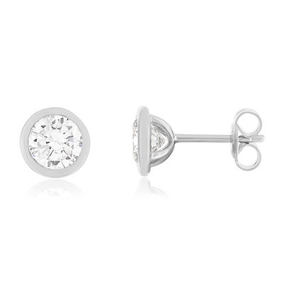Boucles d'oreilles argent zirconias serti clos