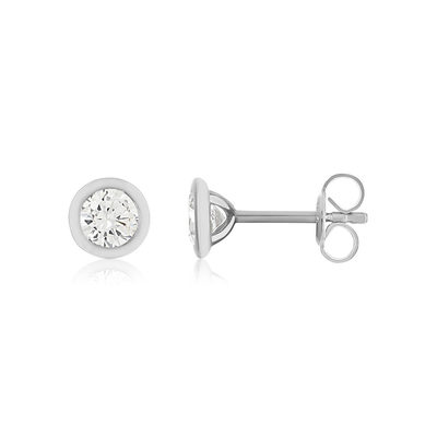 Boucles d'oreilles argent zirconias serti clos