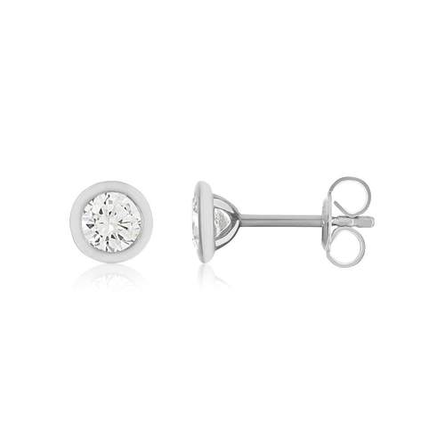 Boucles d'oreilles argent 925 zirconias serti clos