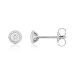 Boucles d'oreilles argent 925 zirconias serti clos - vue 1