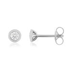 Boucles d'oreilles argent zirconias serti clos - vue 1