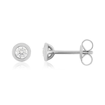 Boucles d'oreilles argent zirconias serti clos