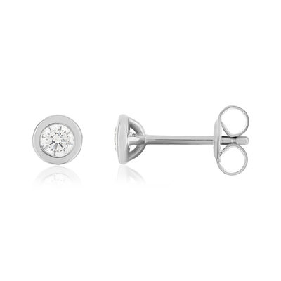 Boucles d'oreilles argent zirconias serti clos