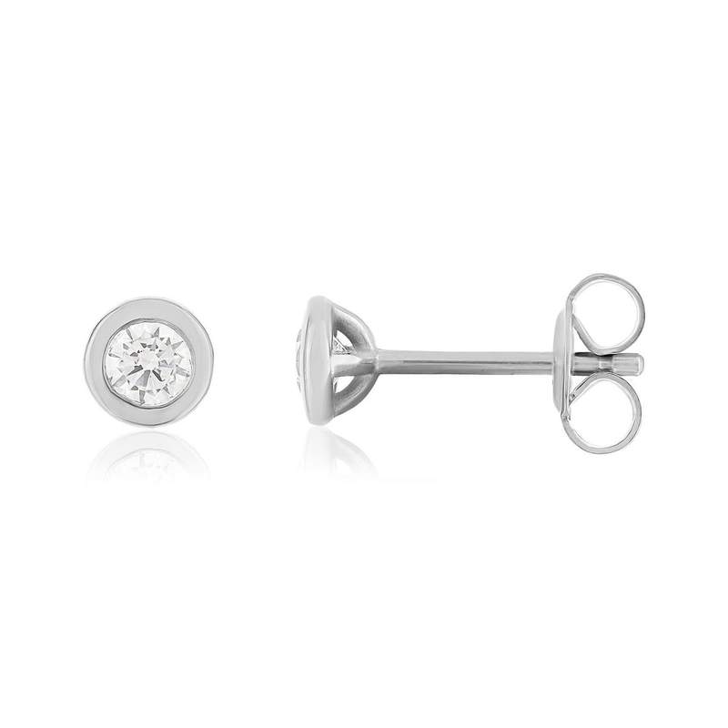 Boucles d'oreilles argent zirconias serti clos - vue 1