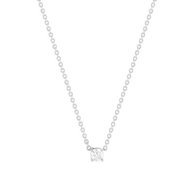 Collier solitaire argent zirconias serti 4 griffes 45cm - vue 1
