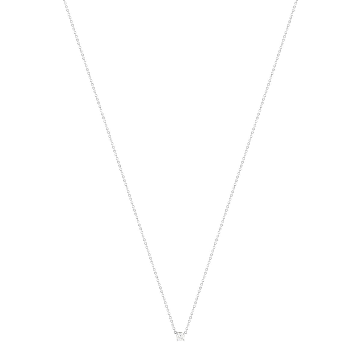 Collier solitaire argent zirconias serti 4 griffes 45cm - vue 2