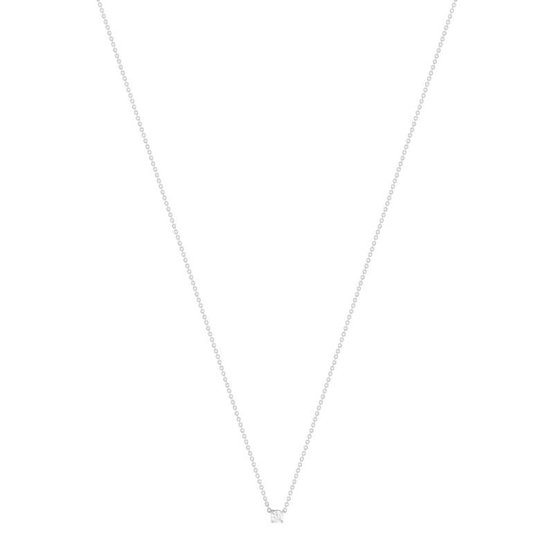 Collier solitaire argent zirconias serti 4 griffes 45cm - vue 2