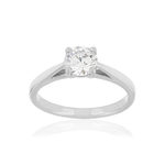 Bague argent zirconias serti 4 griffes - vue 1