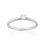 Bague argent zirconias serti 4 griffes - vue 1