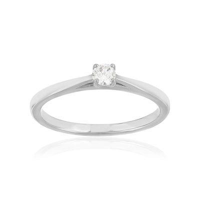 Zilveren zirkonia ring bezet met 4 klauwen