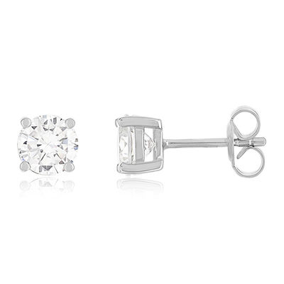 Boucles d'oreilles argent zirconias serti 4 griffes