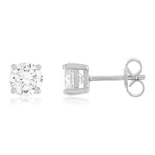 Boucles d'oreilles argent 925 zirconias serti 4 griffes