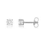 Boucles d'oreilles argent 925 zirconias serti 4 griffes - vue 1