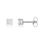 Boucles d'oreilles argent zirconias serti 4 griffes - vue 1