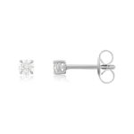 Boucles d'oreilles argent zirconias serti 4 griffes - vue 1