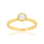 Bague plaqué or jaune zirconias serti clos - vue 1