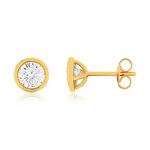 Boucles d'oreilles plaqué or jaune zirconias serti clos - vue 1