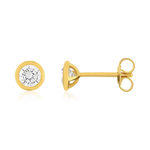 Boucles d'oreilles plaqué or jaune zirconias serti clos - vue 1
