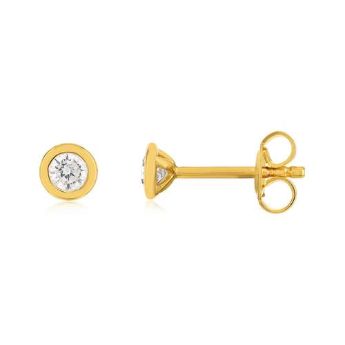 Boucles d'oreilles plaqué or jaune zirconias serti clos