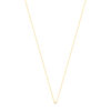 Collier solitaire plaqué or jaune zirconias serti 4 griffes 45cm - vue V2