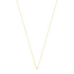 Collier solitaire plaqué or jaune zirconias serti 4 griffes 45cm - vue 2
