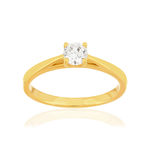 Bague plaqué or jaune zirconias serti 4 griffes - vue 1